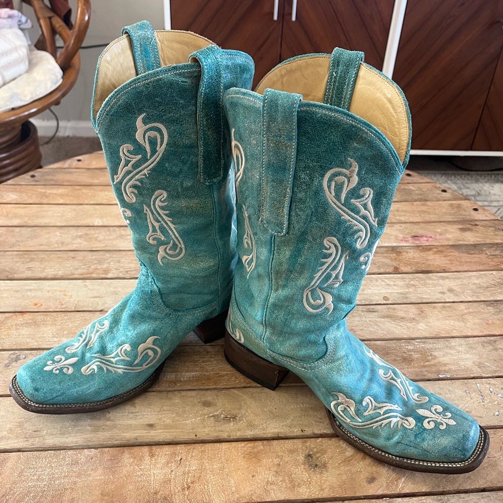 COPY - Corral Turquoise blue Cortez cowboy Boots womens 12